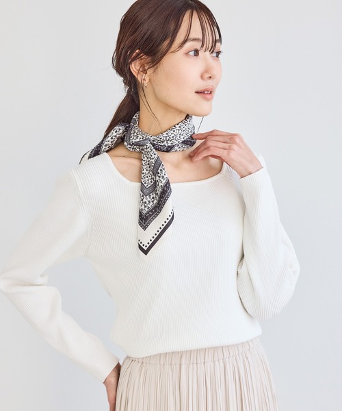 ROPE' PICNIC(ロペピクニック)の「花柄×パターン柄スカーフ 70cm(バンダナ/スカーフ・レディース・ブラック系その他/ブラウン系その他2・FREE)」の14枚目の写真