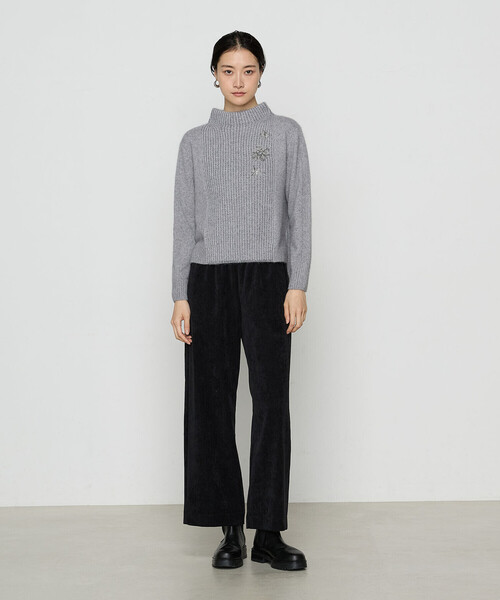 Gabardine K.T（ギャバジンケーティー）の「ラクーン×アンゴラブレンドヤーン パーティーニット・ボトルネックセーター（ニット/セーター・レディース・オフホワイト・9号）」の5枚目の写真