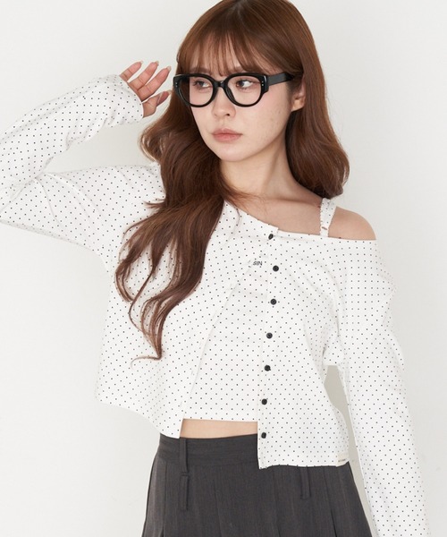 RAY CASSIN(レイカズン)の「キャミセットコンパクトカーディガン(カーディガン/ボレロ・レディース・アイボリー/ブラック系その他2/ホワイト系その他2/グレー系その他2・FREE)」の2枚目の写真