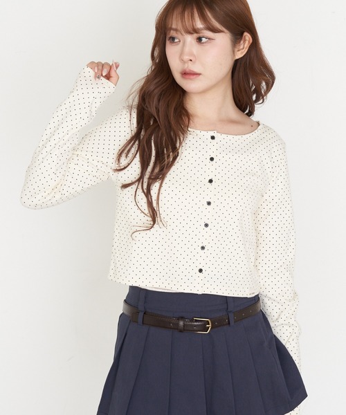 RAY CASSIN(レイカズン)の「キャミセットコンパクトカーディガン(カーディガン/ボレロ・レディース・アイボリー/ブラック系その他2/ホワイト系その他2/グレー系その他2・FREE)」の10枚目の写真