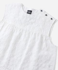 シアサッカーチェックノースリーブブラウス