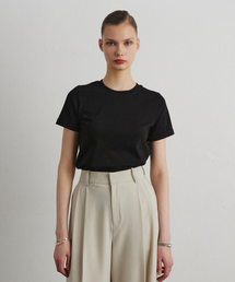 COTTON ROLL-UP T-SHIRT_BLACK