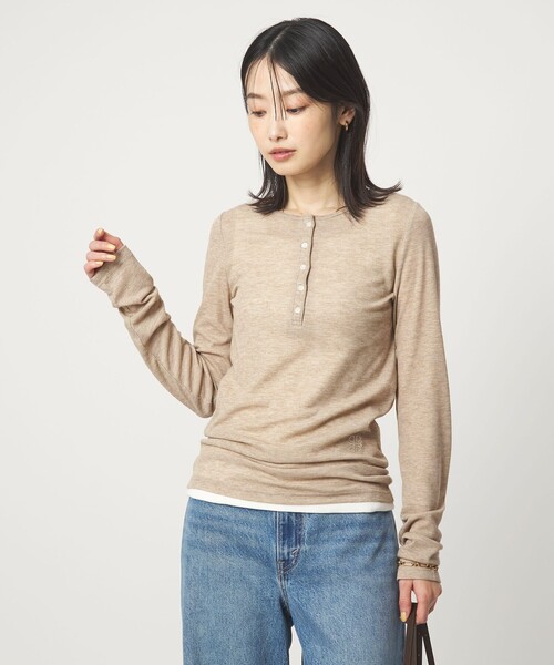 PROTAGONISTA（プロタゴニスタ）の「【別注】＜PROTAGONISTA＞ヘンリーネック ロングスリーブ Tシャツ（Tシャツ/カットソー・レディース・グレー/ライトブルー/ベージュ・FREE）」の11枚目の写真