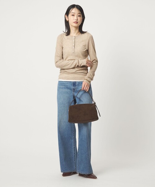 PROTAGONISTA（プロタゴニスタ）の「【別注】＜PROTAGONISTA＞ヘンリーネック ロングスリーブ Tシャツ（Tシャツ/カットソー・レディース・グレー/ライトブルー/ベージュ・FREE）」の12枚目の写真