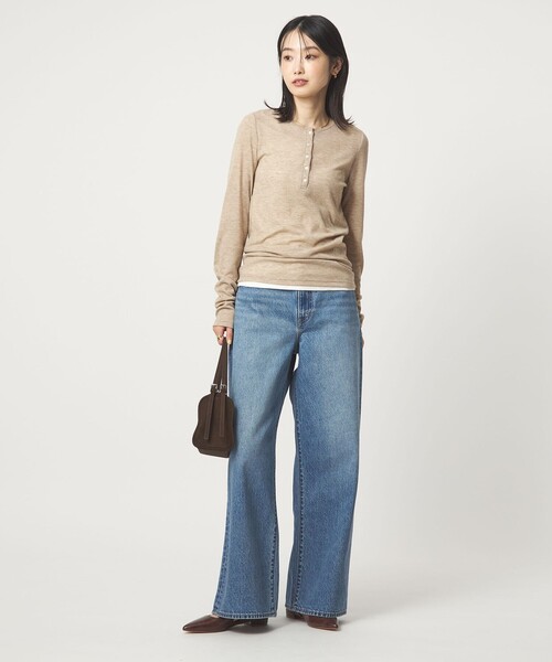 PROTAGONISTA（プロタゴニスタ）の「【別注】＜PROTAGONISTA＞ヘンリーネック ロングスリーブ Tシャツ（Tシャツ/カットソー・レディース・グレー/ライトブルー/ベージュ・FREE）」の13枚目の写真