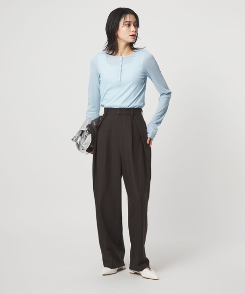 PROTAGONISTA（プロタゴニスタ）の「【別注】＜PROTAGONISTA＞ヘンリーネック ロングスリーブ Tシャツ（Tシャツ/カットソー・レディース・グレー/ライトブルー/ベージュ・FREE）」の20枚目の写真