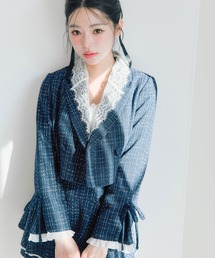 OLIVE des OLIVE | レース衿ショート丈テーラードジャケット(テーラードジャケット)