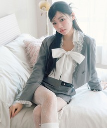 OLIVE des OLIVE（オリーブデオリーブ）の「【セットアップ対応/レース取り外し可】レース衿ショート丈テーラードジャケット（テーラードジャケット）」