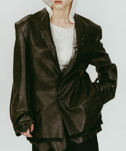 Knuth Marf(クヌースマーフ)の「【Knuth Marf】vintage tailored jacket(その他アウター・レディース・グレー/ブラック/ブラウン・FREE)」の12枚目の写真