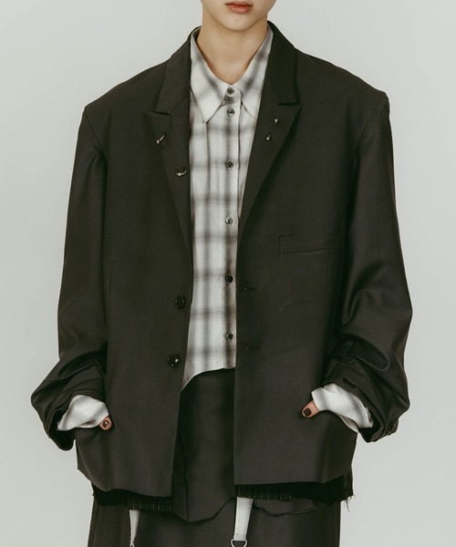 Knuth Marf(クヌースマーフ)の「【Knuth Marf】クヌースマーフ vintage tailored jacket(その他アウター・レディース・グレー/ブラック/ブラウン・FREE)」の6枚目の写真