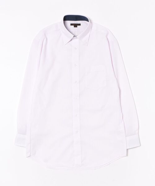 m.f.editorial(エムエフエディトリアル)の「ワイシャツ メンズ ノンアイロン 綿混 ボタンダウン 長袖 ビジネス ドレス NEWスタンダードフィット(ビジネスシャツ・メンズ・ピンク系その他・首回り39cm-裄丈84cm/首回り41cm-裄丈82cm/首回り41cm-裄丈86cm/首回り43cm-裄丈82cm/首回り43cm-裄丈86cm/首回り45cm-裄丈86cm/首回り37cm-裄丈80cm/首回り39cm-裄丈80cm)」の2枚目の写真