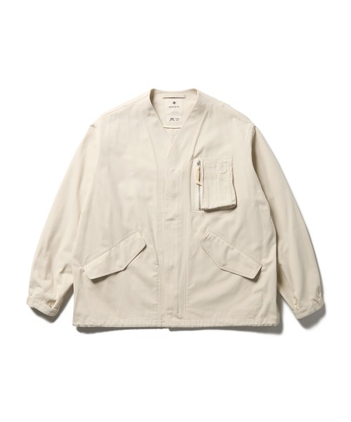Snow Peak（スノーピーク）の「Snow Peak / TAKIBI Herringbone Collarless Jacket ヘリンボーンノーカラージャケット（ノーカラージャケット・メンズ・ホワイト/ブラック/アーミー・XL/L/M/S）」の16枚目の写真