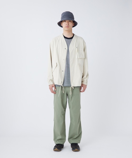Snow Peak（スノーピーク）の「Snow Peak / TAKIBI Herringbone Collarless Jacket ヘリンボーンノーカラージャケット（ノーカラージャケット・メンズ・ホワイト/ブラック/アーミー・XL/L/M/S）」の8枚目の写真
