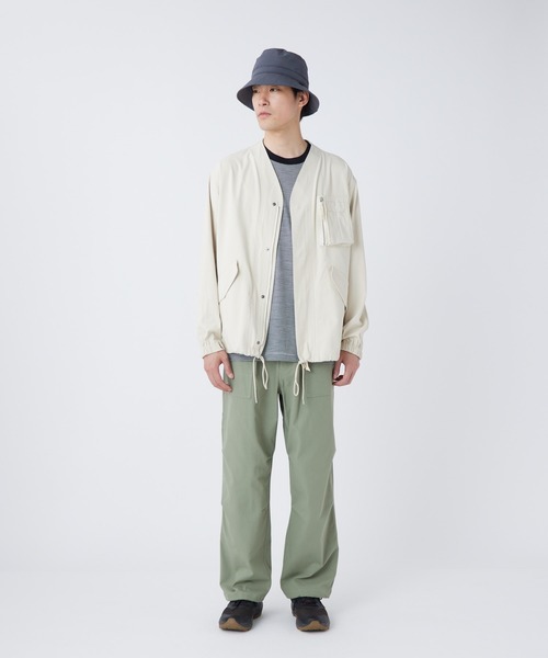 Snow Peak（スノーピーク）の「Snow Peak / TAKIBI Herringbone Collarless Jacket ヘリンボーンノーカラージャケット（ノーカラージャケット・メンズ・ホワイト/ブラック/アーミー・XL/L/M/S）」の7枚目の写真