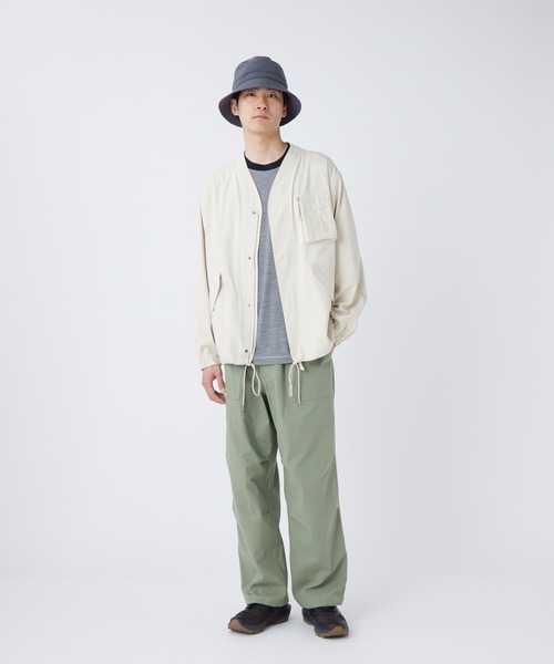 Snow Peak（スノーピーク）の「Snow Peak / TAKIBI Herringbone Collarless Jacket ヘリンボーンノーカラージャケット（ノーカラージャケット・メンズ・ホワイト/ブラック/アーミー・XL/L/M/S）」の9枚目の写真