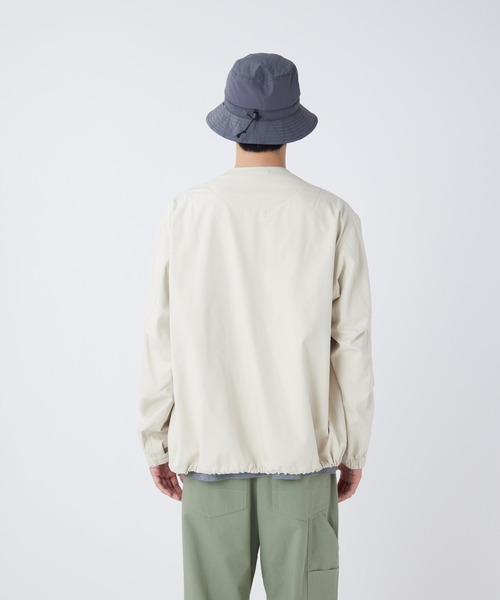 Snow Peak（スノーピーク）の「Snow Peak / TAKIBI Herringbone Collarless Jacket ヘリンボーンノーカラージャケット（ノーカラージャケット・メンズ・ホワイト/ブラック/アーミー・XL/L/M/S）」の6枚目の写真