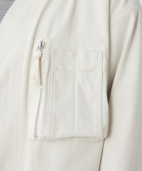 Snow Peak（スノーピーク）の「Snow Peak / TAKIBI Herringbone Collarless Jacket ヘリンボーンノーカラージャケット（ノーカラージャケット・メンズ・ホワイト/ブラック/アーミー・XL/L/M/S）」の11枚目の写真