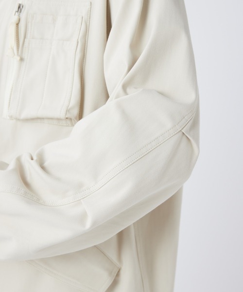 Snow Peak（スノーピーク）の「Snow Peak / TAKIBI Herringbone Collarless Jacket ヘリンボーンノーカラージャケット（ノーカラージャケット・メンズ・ホワイト/ブラック/アーミー・XL/L/M/S）」の14枚目の写真