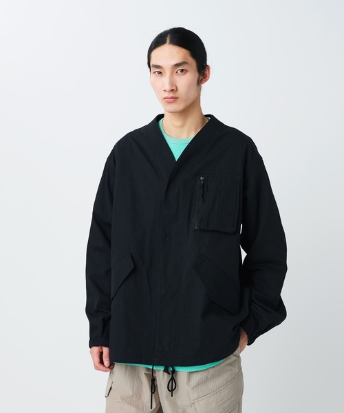 Snow Peak（スノーピーク）の「Snow Peak / TAKIBI Herringbone Collarless Jacket ヘリンボーンノーカラージャケット（ノーカラージャケット・メンズ・ホワイト/ブラック/アーミー・XL/L/M/S）」の21枚目の写真