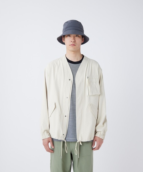 Snow Peak（スノーピーク）の「Snow Peak / TAKIBI Herringbone Collarless Jacket ヘリンボーンノーカラージャケット（ノーカラージャケット・メンズ・ホワイト/ブラック/アーミー・XL/L/M/S）」の22枚目の写真