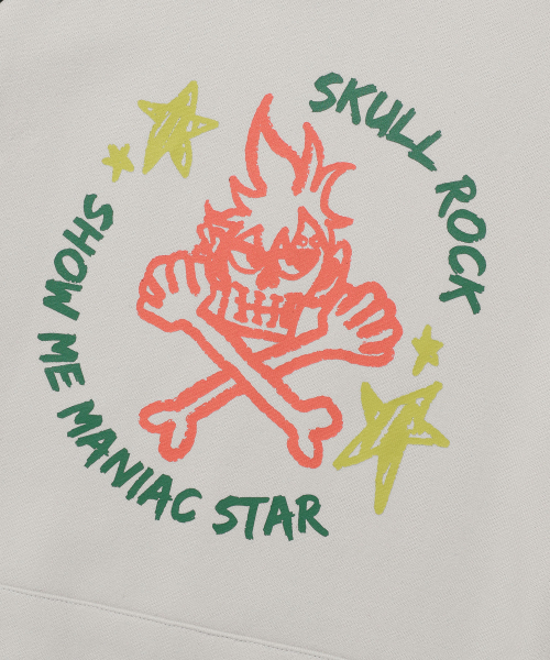 NICE GHOST CLUB(ナイスゴーストクラブ)の「SKULL ROCK HOODIE_GREY(NG2EFUM426A)(パーカー・レディース・グレー・S/M/L)」の4枚目の写真