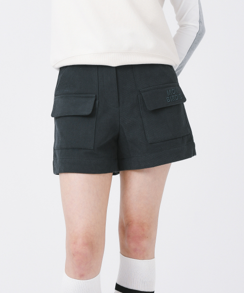MONBIRDIE GOLF(モンバーディーゴルフ)の「フリースツイルポケットショーツ ピーチ起毛ポケットショーツ_D.GREY(その他パンツ・レディース・ダークグレー・L/M/S)」の1枚目の写真