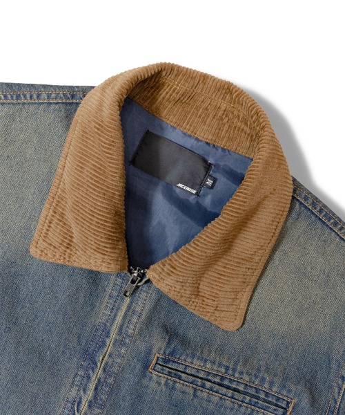 JACKROSE(ジャックローズ)の「JE-エリ切替・デニムフライトJKT(デニムジャケット・メンズ・ブラック系/インディゴブルー・M/L)」の6枚目の写真