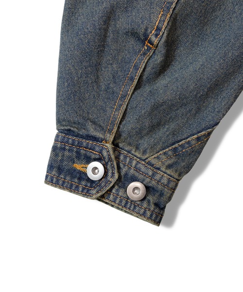 JACKROSE(ジャックローズ)の「JE-エリ切替・デニムフライトJKT(デニムジャケット・メンズ・ブラック系/インディゴブルー・M/L)」の10枚目の写真