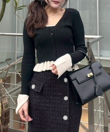 rienda（リエンダ）の「ペプラムキャミセットニットカーディガン 春服（ニット/セーター）」