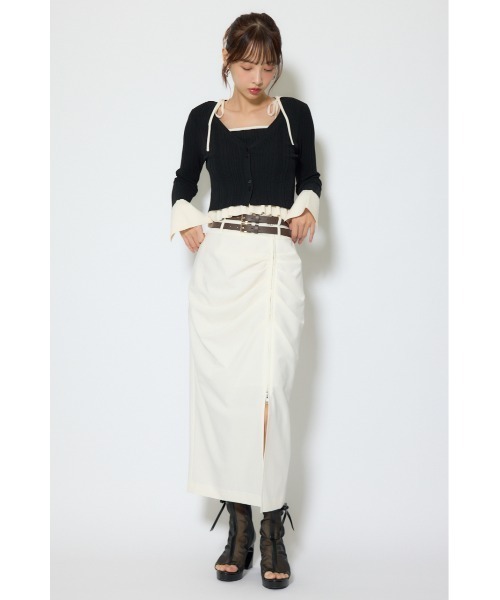 rienda(リエンダ)の「ペプラムキャミセットニットカーディガン 春服(ニット/セーター・レディース・ライトピンク/ブラック/イエロー・FREE)」の8枚目の写真