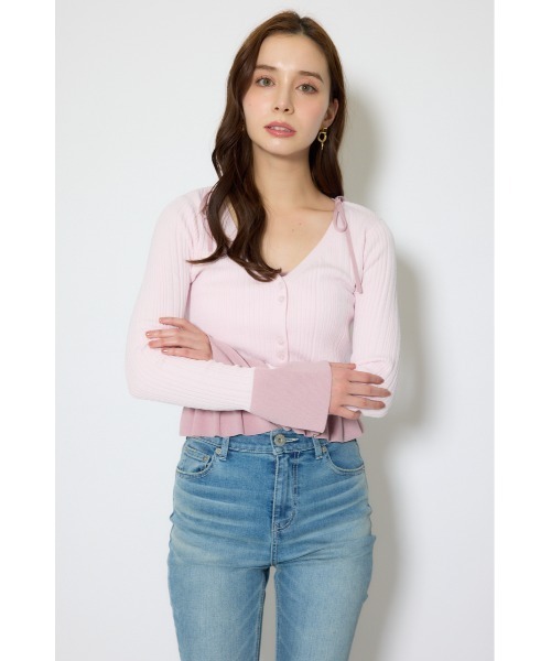 セール】ペプラムキャミセットニットカーディガン 春服（ニット