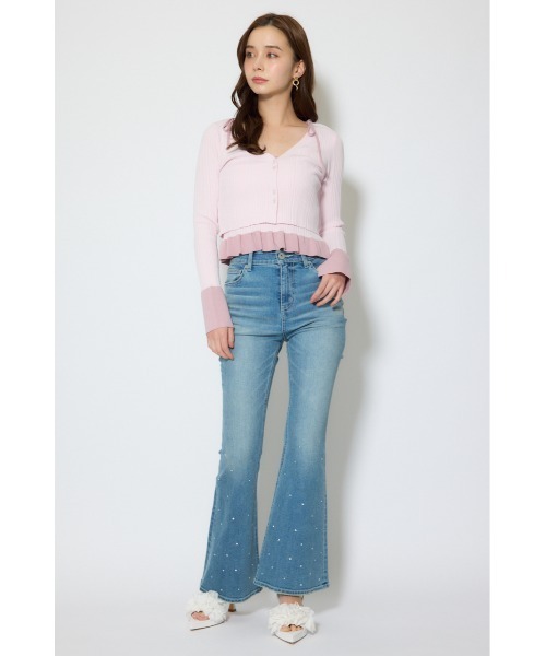 rienda(リエンダ)の「ペプラムキャミセットニットカーディガン 春服(ニット/セーター・レディース・ライトピンク/ブラック/イエロー・FREE)」の13枚目の写真