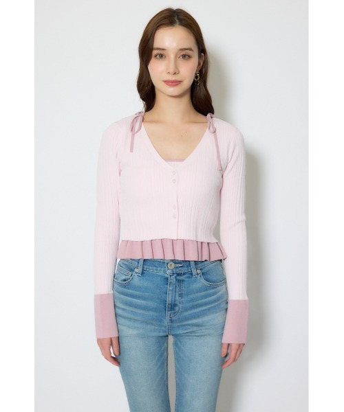 rienda(リエンダ)の「ペプラムキャミセットニットカーディガン 春服(ニット/セーター・レディース・ライトピンク/ブラック/イエロー・FREE)」の15枚目の写真