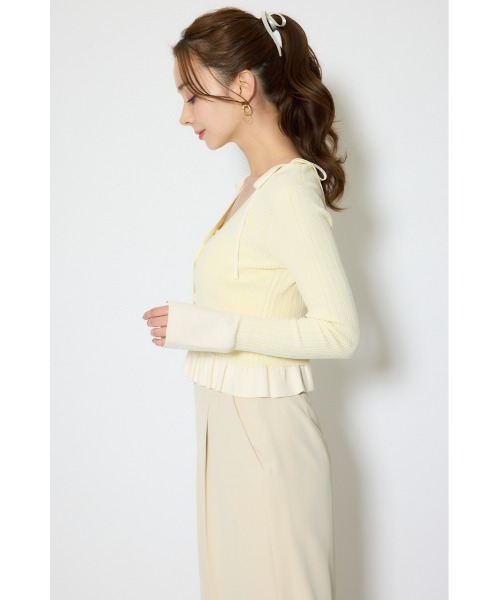 rienda(リエンダ)の「ペプラムキャミセットニットカーディガン 春服(ニット/セーター・レディース・ライトピンク/ブラック/イエロー・FREE)」の17枚目の写真