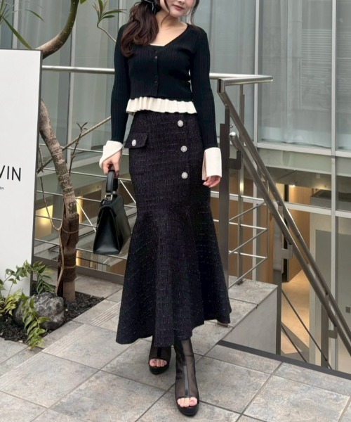 ペプラムキャミセットニットカーディガン 春服（ニット/セーター