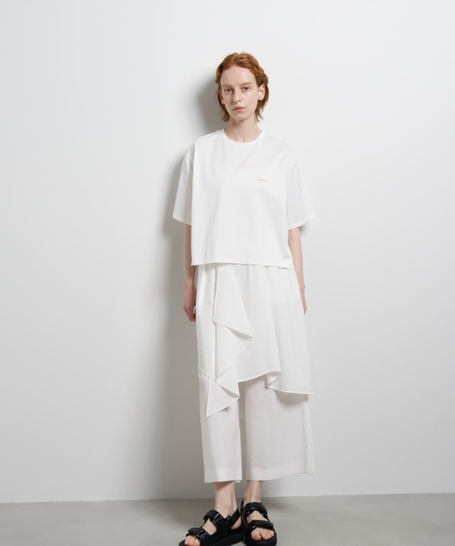 LANVIN en Bleu(ランバンオンブルー)の「ワンポイントロゴTシャツ(Tシャツ/カットソー・レディース・ピンク/カーキ/オフホワイト・38)」の4枚目の写真