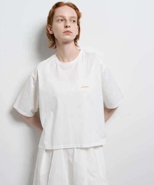 LANVIN en Bleu(ランバンオンブルー)の「ワンポイントロゴTシャツ(Tシャツ/カットソー・レディース・ピンク/カーキ/オフホワイト・38)」の5枚目の写真