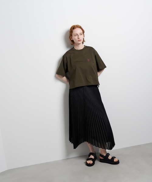 LANVIN en Bleu(ランバンオンブルー)の「ワンポイントロゴTシャツ(Tシャツ/カットソー・レディース・ピンク/カーキ/オフホワイト・38)」の12枚目の写真