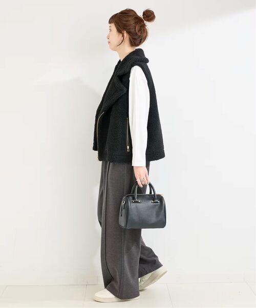 B.C STOCK（ベーセーストック）の「《追加》ウォッシャブル / センターシーム起毛パンツ（スウェットパンツ・レディース・チャコールグレー/ベージュ・MEDIUM/SMALL）」の16枚目の写真