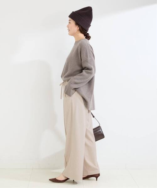 B.C STOCK（ベーセーストック）の「《追加》ウォッシャブル / センターシーム起毛パンツ（スウェットパンツ・レディース・チャコールグレー/ベージュ・MEDIUM/SMALL）」の22枚目の写真