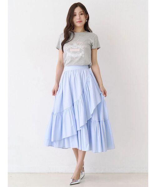 Now me. by NYLON JAPAN（ナウミーバイナイロンジャパン）の「アシメフリルスカート（スカート・レディース・ブラック/ブルー/ホワイト・FREE）」の3枚目の写真