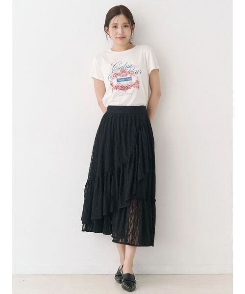 Now me. by NYLON JAPAN（ナウミーバイナイロンジャパン）の「アシメフリルスカート（スカート・レディース・ブラック/ブルー/ホワイト・FREE）」の19枚目の写真