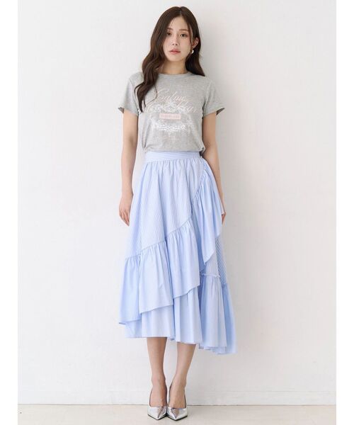 Now me. by NYLON JAPAN（ナウミーバイナイロンジャパン）の「アシメフリルスカート（スカート・レディース・ブラック/ブルー/ホワイト・FREE）」の20枚目の写真