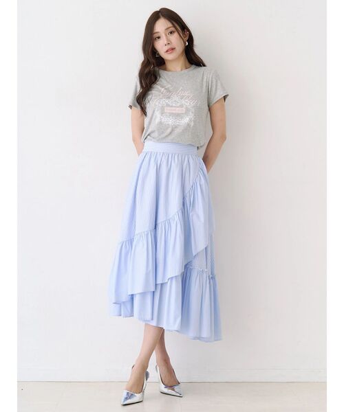 Now me. by NYLON JAPAN（ナウミーバイナイロンジャパン）の「アシメフリルスカート（スカート・レディース・ブラック/ブルー/ホワイト・FREE）」の21枚目の写真