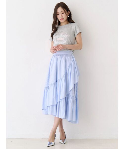 Now me. by NYLON JAPAN（ナウミーバイナイロンジャパン）の「アシメフリルスカート（スカート・レディース・ブラック/ブルー/ホワイト・FREE）」の22枚目の写真