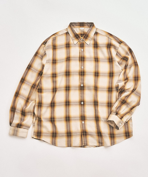 417 EDIFICE（フォーワンセブンエディフィス）の「オンブレーチェック レギュラーシャツ（シャツ/ブラウス・メンズ・ベージュ/カーキ/ブラウン・MEDIUM/LARGE）」の3枚目の写真
