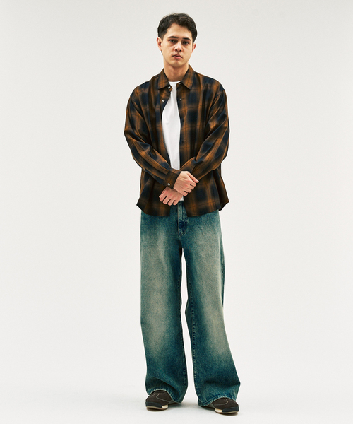 417 EDIFICE（フォーワンセブンエディフィス）の「オンブレーチェック レギュラーシャツ（シャツ/ブラウス・メンズ・ベージュ/カーキ/ブラウン・MEDIUM/LARGE）」の4枚目の写真