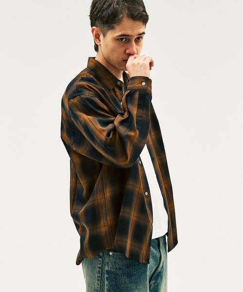 417 EDIFICE（フォーワンセブンエディフィス）の「オンブレーチェック レギュラーシャツ（シャツ/ブラウス・メンズ・ベージュ/カーキ/ブラウン・MEDIUM/LARGE）」の12枚目の写真