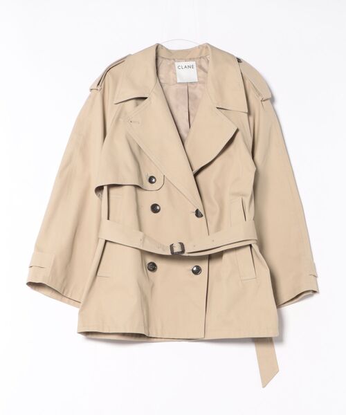 CLANE（クラネ）の「CLANE OVER SHORT TRENCH COAT（トレンチコート・レディース・ベージュ・2/1）」の2枚目の写真