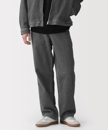 無印良品 | 紳士 木の実から作ったカポック混デニムワイドパンツ 黒(デニムパンツ)